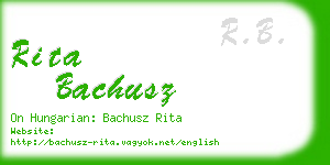 rita bachusz business card